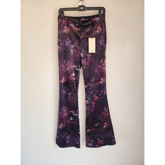 NWT Anthropologie Scotch & Soda Velvet Flare Floral Trousers Pant Size 24 - Picture 2 of 14